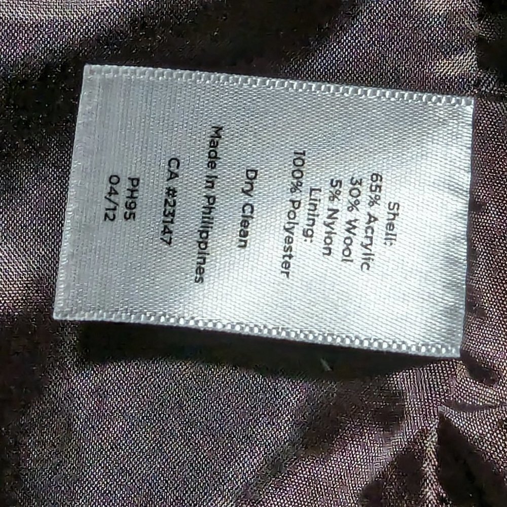 Talbots Tweed Double-Breasted Wool Blend Women's Coat Size 4P Color Red Black - Picture 8 of 8